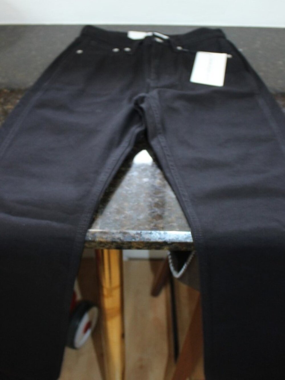 Calvin Klein Black Jeans High Rise Slim Thru Hip Straight To Ankle 25x30